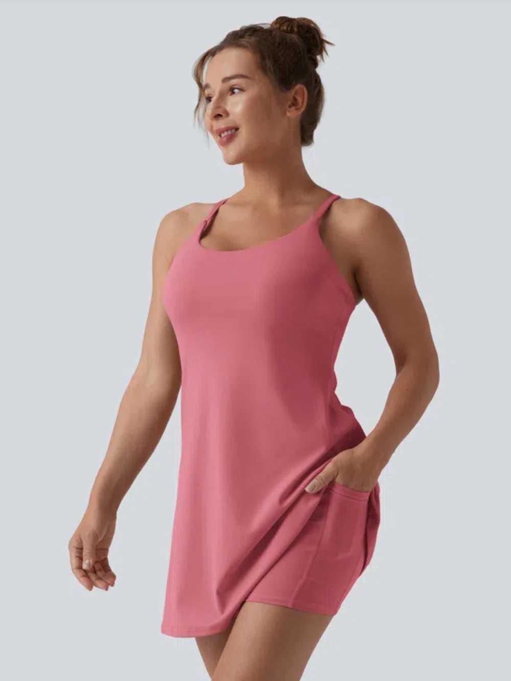 HALARA Plush Backless Active Dress